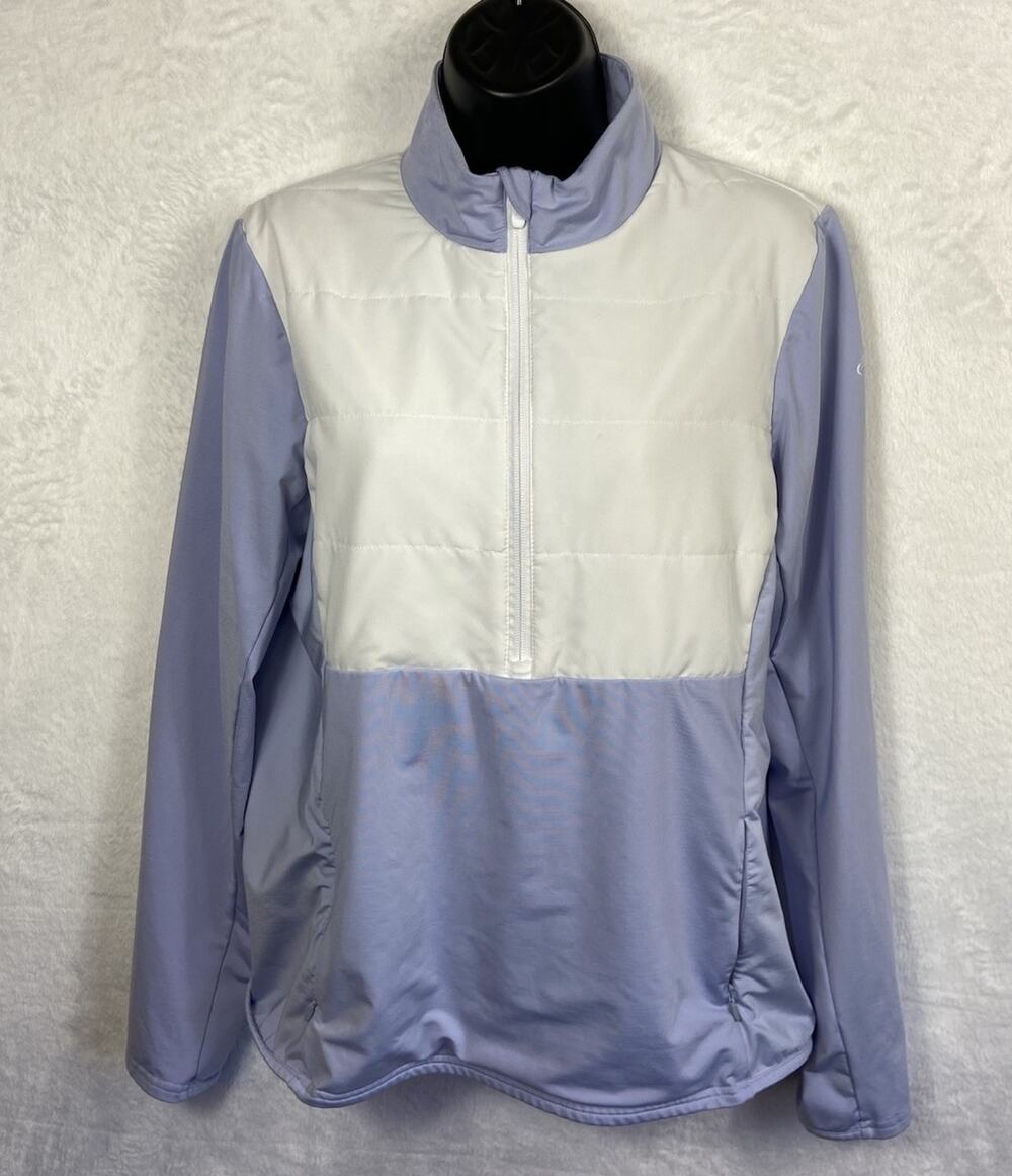 Straight Down Althea 1/4 Zip Poullover Womens Matte Quilted Yoke & Soft Jersey L